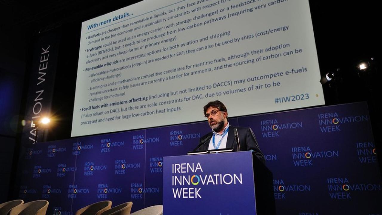 Pierpaolo Cazzola presents at IRENA Conference