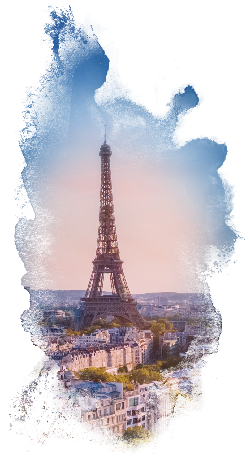 Eiffel tower during sunset hours